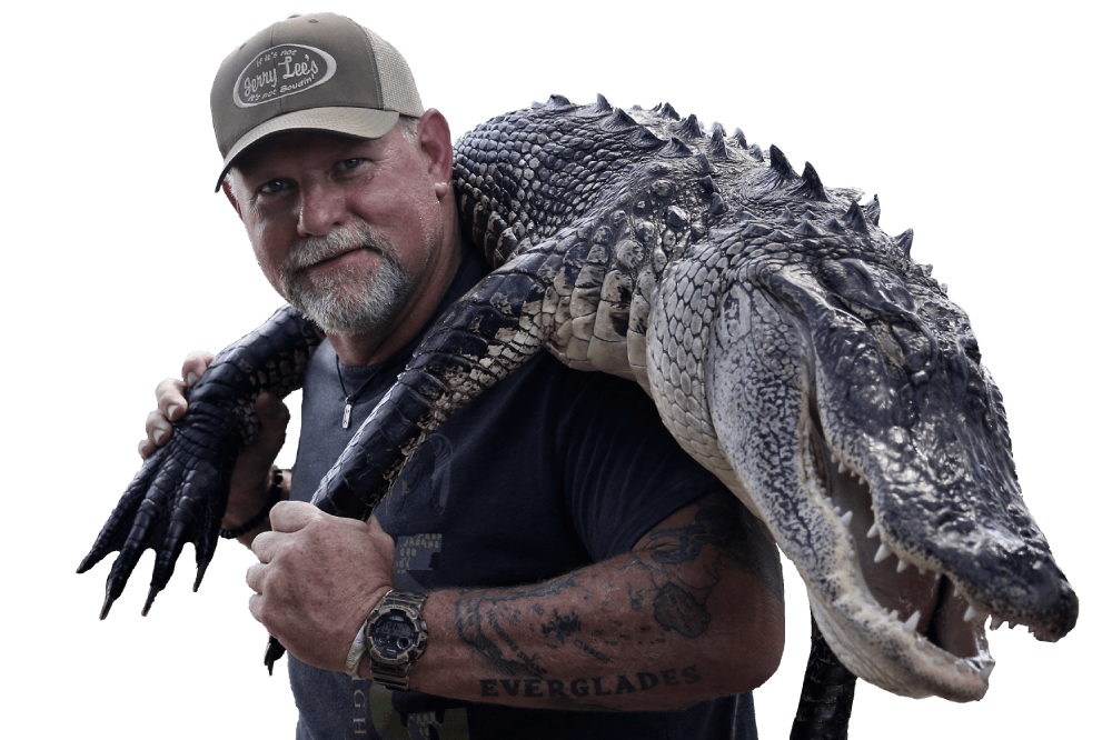 man with crocodile